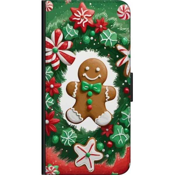 Kompatibelt Lommeboketui til Samsung Galaxy A03s jul pepperkake plakat pepperkake julekaker juletre godteri søtsaker julemotiv retrodesign