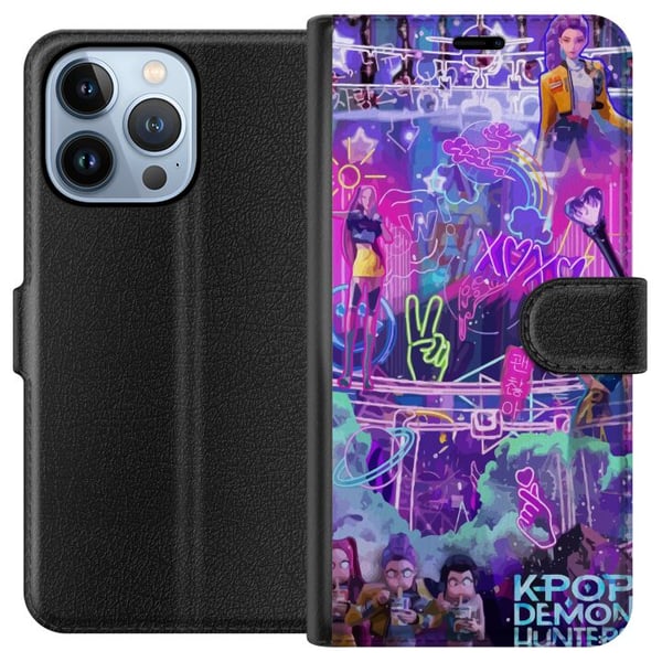 Kompatibelt Lommeboketui til Apple iPhone 13 Pro Kpop demonjegere neonlys by lilla glød idolestetikk stemning Kompatibelt Lommeboketui til Apple iPhone 13 Pro Kpop demonjegere neonlys by lilla glød idolestetikk stemning