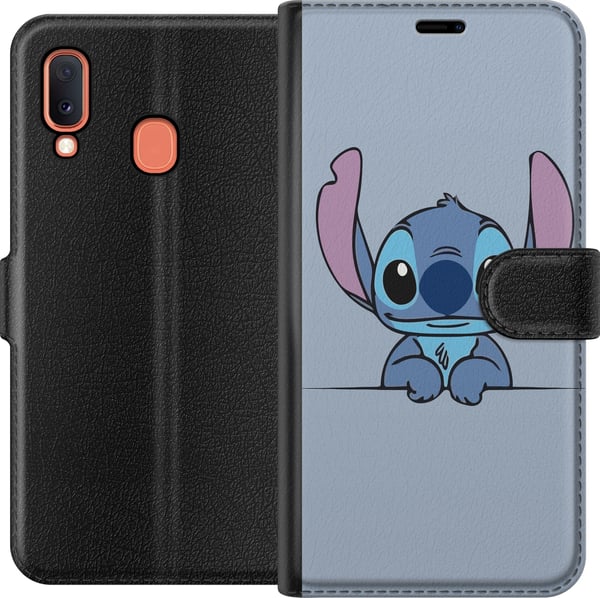 Kompatibelt Lommeboketui til Samsung Galaxy A20e Lilo & Stitch