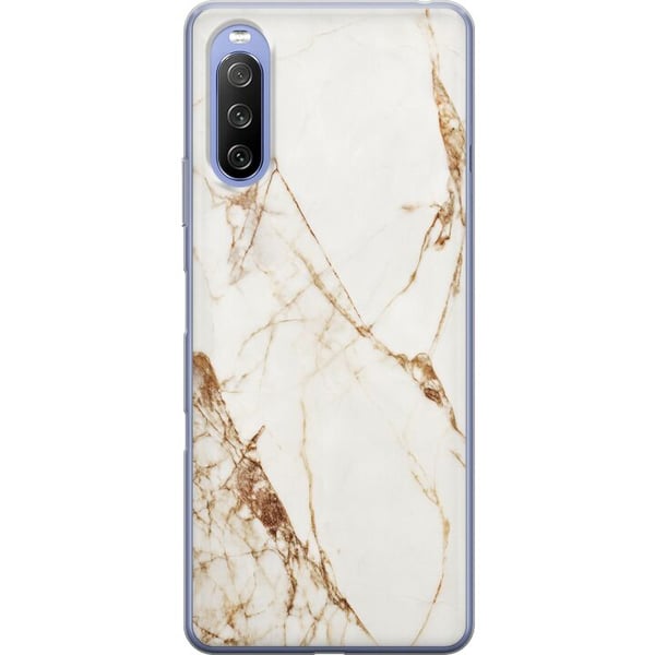 Kompatibel Mobilcover til Sony Xperia 10 III Hvid marmor Kompatibel Mobilcover til Sony Xperia 10 III Hvid marmor