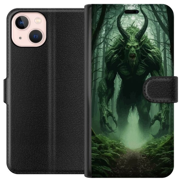 Kompatibelt Plånboksfodral till Apple iPhone 13 mini Forest Monster Fantasy Creature Dark