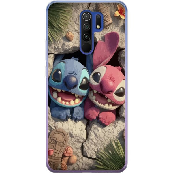 Kompatibelt Mobilskal till Xiaomi Redmi 9 Stitch Angel Lilo & Stitch Motiv Disney Kärlek Seriefigur