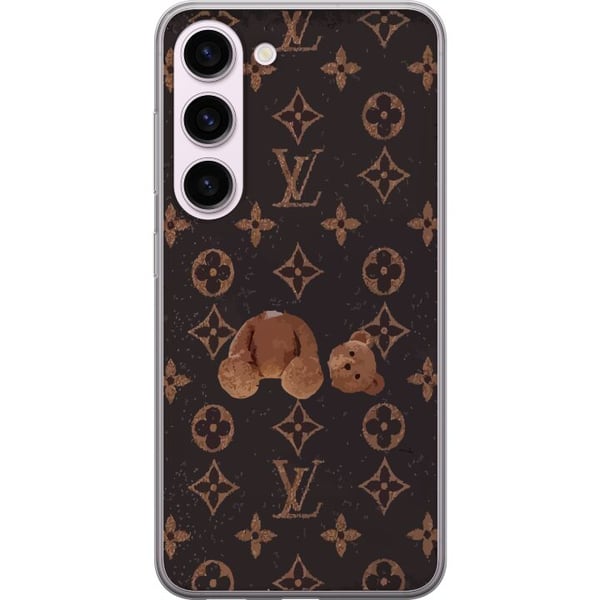 Kompatibel Mobilcover til Samsung Galaxy S23 Luksuriøst monogrammønster med ødelagt bamse i mørk, modeinspireret æstetik Kompatibel Mobilcover til Samsung Galaxy S23 Luksuriøst monogrammønster med ødelagt bamse i mørk, modeinspireret æstetik