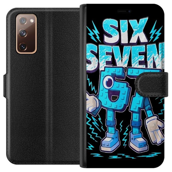 Kompatibelt Plånboksfodral till Samsung Galaxy S20 FE Lekfull blå Six Seven-illustration i retro arkadstil med stark typografi och gamingkänsla Kompatibelt Plånboksfodral till Samsung Galaxy S20 FE Lekfull blå Six Seven-illustration i retro arkadstil med stark typografi och gamingkänsla