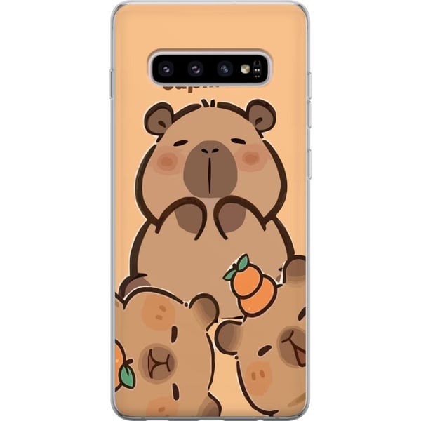Kompatibel Mobilcover til Samsung Galaxy S10+ Capybara kawaii sød figur samlerobjekt