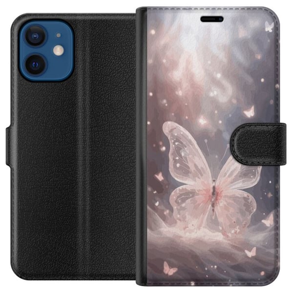 Kompatibelt Lommeboketui til Apple iPhone 12 Fjäril