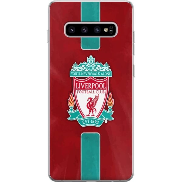 Kompatibelt Mobilskal till Samsung Galaxy S10+ Liverpool FC – Klassisk Fotbollsstolthet i Rött