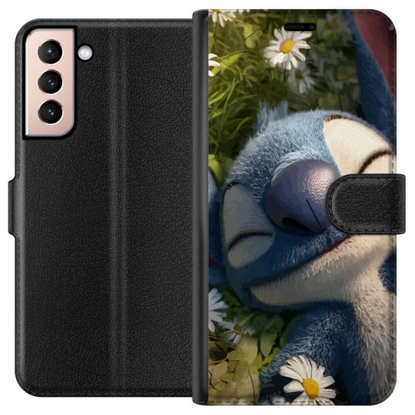 Kompatibelt Lommeboketui til Samsung Galaxy S21 Rampete blå fantasivesen mot mørk bakgrunn humoristisk uttrykk Kompatibelt Lommeboketui til Samsung Galaxy S21 Rampete blå fantasivesen mot mørk bakgrunn humoristisk uttrykk