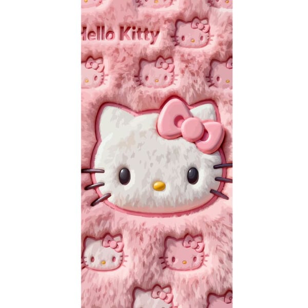 Yhteensopiva Lompakkokotelo Apple iPhone 13 Pro Hello Kitty -inspiroitu vaaleanpunainen pörrökuosi, jossa on ikoniset kissankasvot kawaii-tyyliin