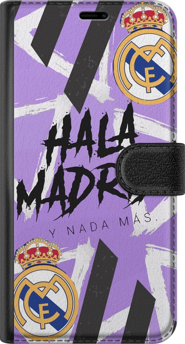 Yhteensopiva Lompakkokotelo Apple iPhone 11 Violetti Hala Madrid -design, jossa on seuran tunnus ja voimakas urheilugrafiikka – täydellinen jalkapall