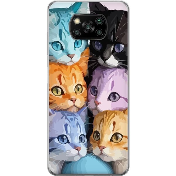 Kompatibel Mobilcover til Xiaomi Poco X3 NFC Farverige Katte