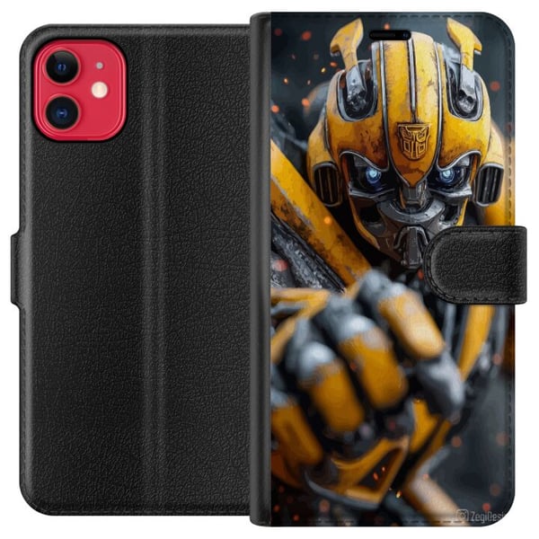 Kompatibelt Plånboksfodral till Apple iPhone 11 Bumblebee Transformers gul robot mecha sci fi action warrior detailed cyberpunk hero motiv poster Kompatibelt Plånboksfodral till Apple iPhone 11 Bumblebee Transformers gul robot mecha sci fi action warrior detailed cyberpunk hero motiv poster