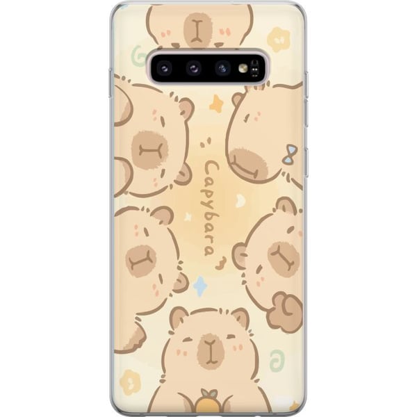Kompatibelt Mobilskal till Samsung Galaxy S10+ Capybara Cuties Pastell Design gulliga flodsvin i mjuka färger söt varm stil med charm och lekfull ene