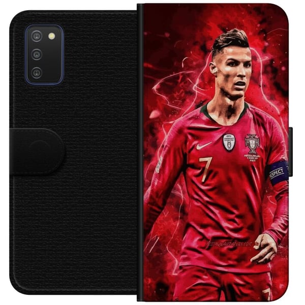 Kompatibelt Lommeboketui til Samsung Galaxy A03s Ronaldo Ferdigheter - CR7 Design for Ekte Supportere