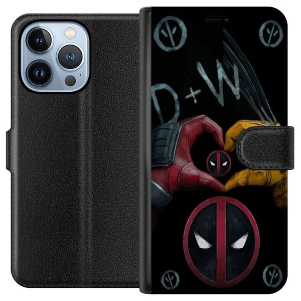 Yhteensopiva Lompakkokotelo Apple iPhone 13 Pro Deadpool & Wolverine Rakkaus
