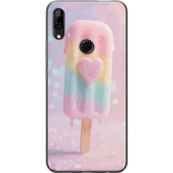 Kompatibel Mobilcover til Huawei P Smart Z Pastelis med hjerte, sødt design med smeltende farver og glitter til sommer og slikstil