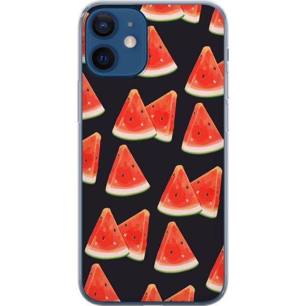Kompatibel Mobilcover til Apple iPhone 12 Vandmelon-sommermønster – frisk vandmelondesign med røde frugtskiver på mørk baggrund Kompatibel Mobilcover til Apple iPhone 12 Vandmelon-sommermønster – frisk vandmelondesign med røde frugtskiver på mørk baggrund