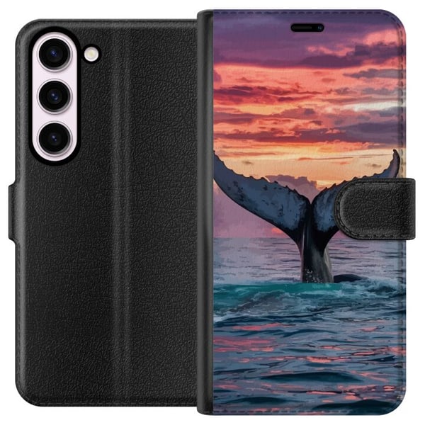 Kompatibel Tegnebogsetui til Samsung Galaxy S23 Hvalhale i solnedgang med tropisk himmel og stille hav-inspireret design med rolig energi og magisk s Kompatibel Tegnebogsetui til Samsung Galaxy S23 Hvalhale i solnedgang med tropisk himmel og stille hav-inspireret design med rolig energi og magisk s