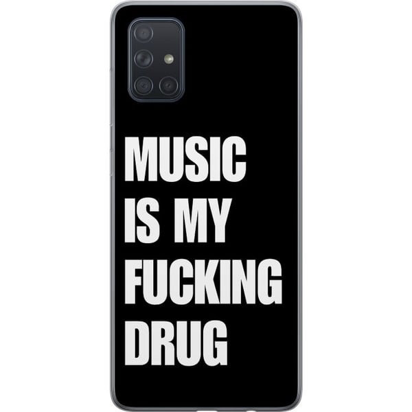 Kompatibel Mobilcover til Samsung Galaxy A71 Tydelig sort baggrund med stærk hvid tekst, der udtrykker passion for musik i en kraftfuld, ligefrem mod