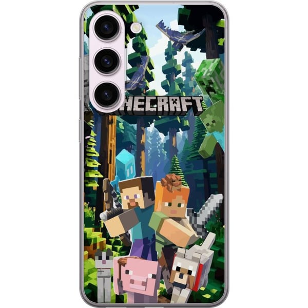 Kompatibel Mobilcover til Samsung Galaxy S23 Minecraft mobiltelefon dækning med skov og pixel karakterer Kompatibel Mobilcover til Samsung Galaxy S23 Minecraft mobiltelefon dækning med skov og pixel karakterer