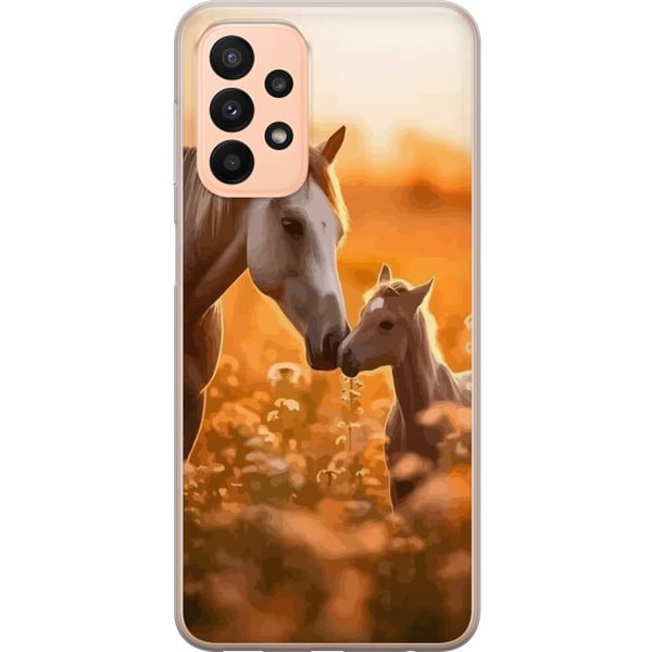 Yhteensopiva Puhelinkuori Samsung Galaxy A23 Hevoset