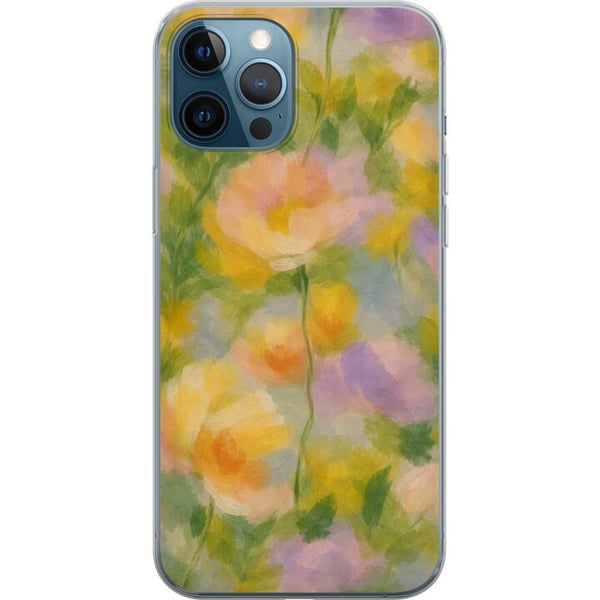 Yhteensopiva Puhelinkuori Apple iPhone 12 Pro Auringon lämmittämät kukat käsinmaalatussa romanttisessa tyylissä