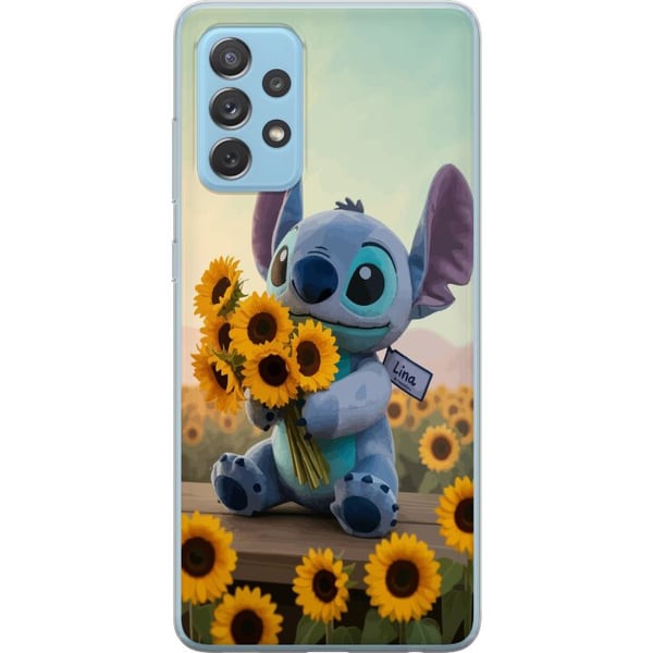 Kompatibelt Mobildeksel til Samsung Galaxy A52 5G Disney Stitch solsikkeplakat Lilo og Stitch blå aliensolsikker søt kawaii-figur feltdesign kunst Kompatibelt Mobildeksel til Samsung Galaxy A52 5G Disney Stitch solsikkeplakat Lilo og Stitch blå aliensolsikker søt kawaii-figur feltdesign kunst