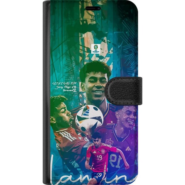 Kompatibelt Plånboksfodral till Samsung Galaxy S9+ Lamine Yamal fotbollsmotiv med Barcelona och Spanieninspiration i färgstark stil