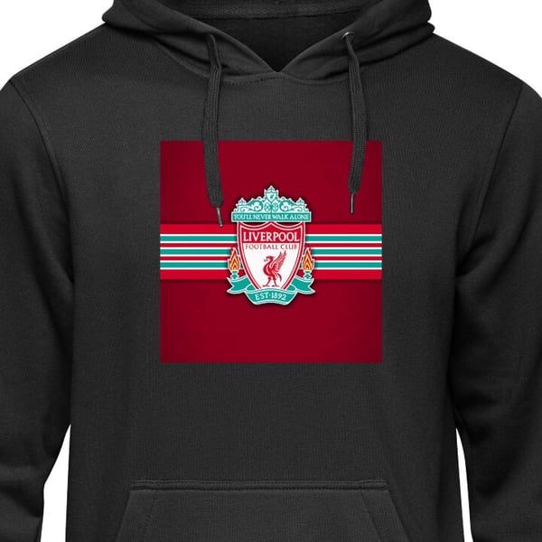 Barnehettegenser Liverpool FC fotbollströja röd supporter merch Svart 9-11 År