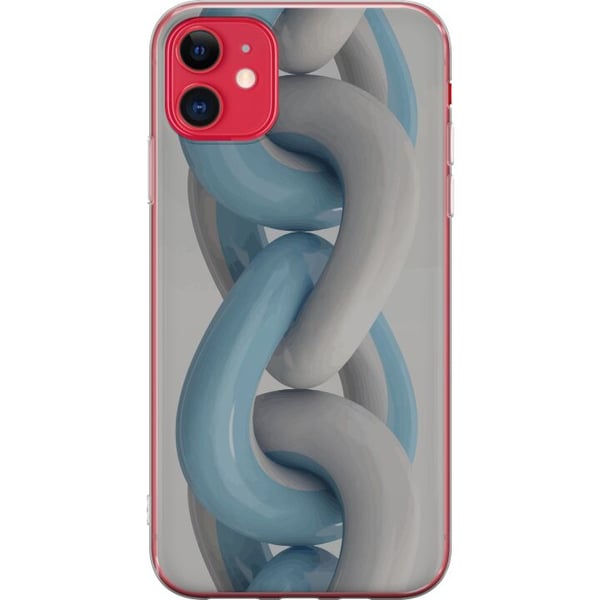 Kompatibel Mobilcover til Apple iPhone 11 Blåt kædedesign i metallisk tone, moderne industriel stil med dybde og en tredimensionel følelse