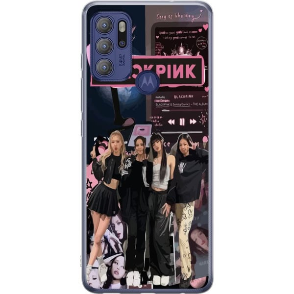 Kompatibel Mobilcover til Motorola Moto G60S BLACKPINK-collage med musikafspiller modeæstetik rosa sort K-pop-design