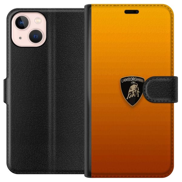 Kompatibelt Plånboksfodral till Apple iPhone 13 mini Lamborghini Kompatibelt Plånboksfodral till Apple iPhone 13 mini Lamborghini