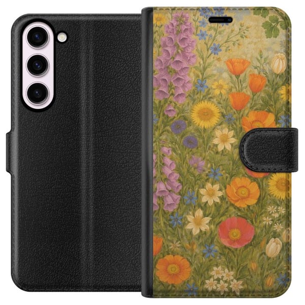 Kompatibelt Lommeboketui til Samsung Galaxy S23+ Eng i full blomst med ville farger og nostalgisk følelse