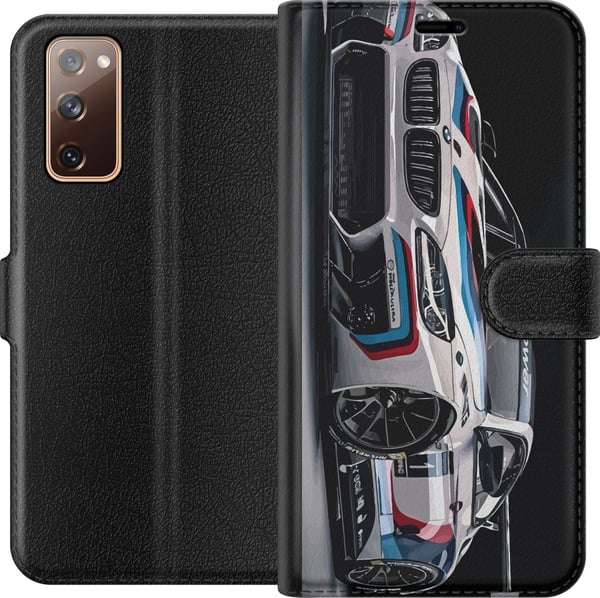 Kompatibelt Plånboksfodral till Samsung Galaxy S20 FE BMW M Power illustration – Sportbil i vit racingdesign närbild konst