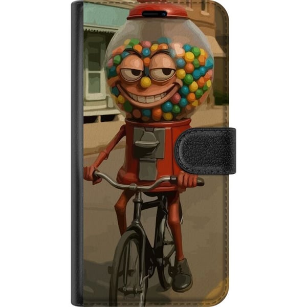 Kompatibelt Plånboksfodral till Samsung Galaxy A20e Italian Brainrot illustration – Rolig godismaskin cyklar i retrodesign