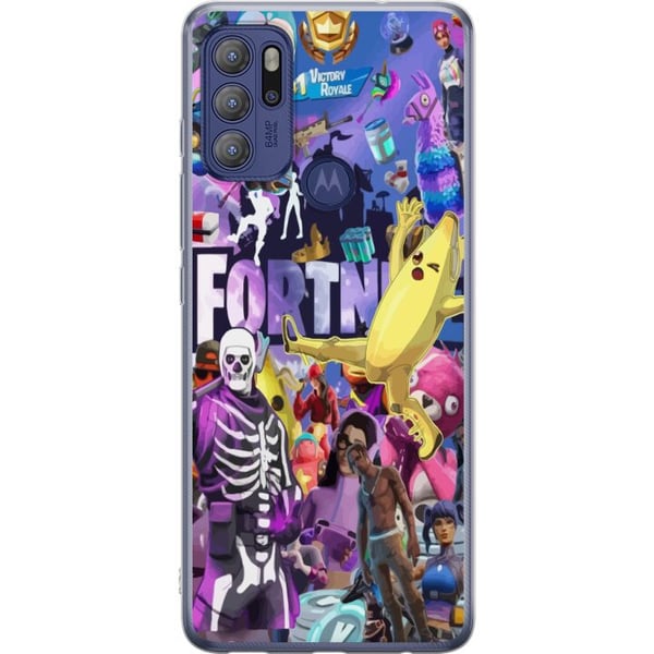 Kompatibel Mobilcover til Motorola Moto G60S Fortnite-collage med Banana Peely Battle Bus og skins farverigt gamingmotiv