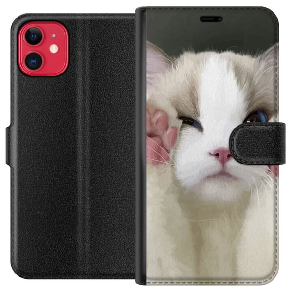 Kompatibel Tegnebogsetui til Apple iPhone 11 Kat Kompatibel Tegnebogsetui til Apple iPhone 11 Kat