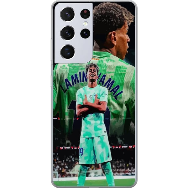 Yhteensopiva Puhelinkuori Samsung Galaxy S21 Ultra 5G Barcelona Yamal ottelupaita jalkapallo juniori