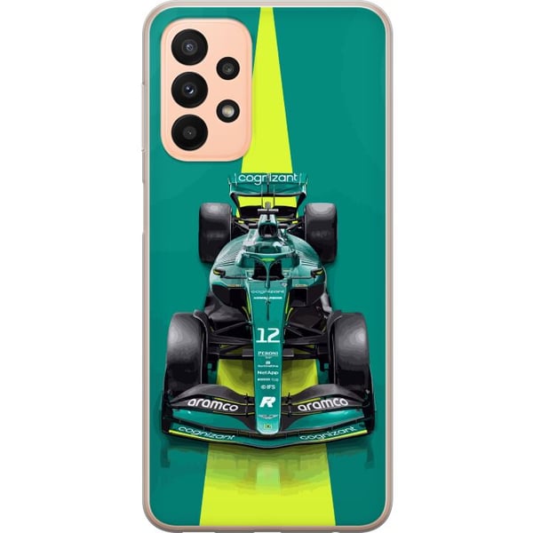 Kompatibelt Mobildeksel til Samsung Galaxy A23 Grønn formelbil i moderne racingdesign med stilrent studiopreg