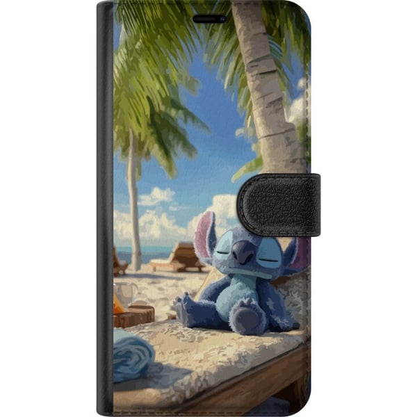 Kompatibelt Plånboksfodral till Samsung Galaxy A32 5G Stitch Disney figur med tropisk strandmotiv