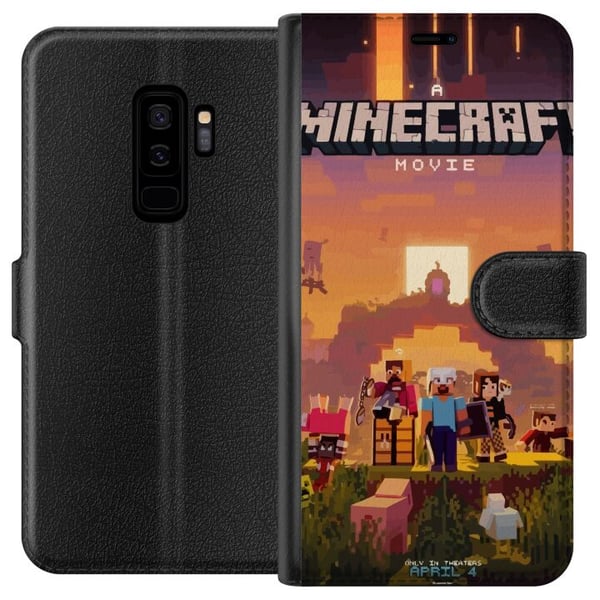 Kompatibelt Plånboksfodral till Samsung Galaxy S9+ Minecraft Pixel Block Byggspel