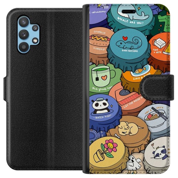 Kompatibelt Plånboksfodral till Samsung Galaxy A32 5G Kawaii Cute Figures Anime Manga Toy