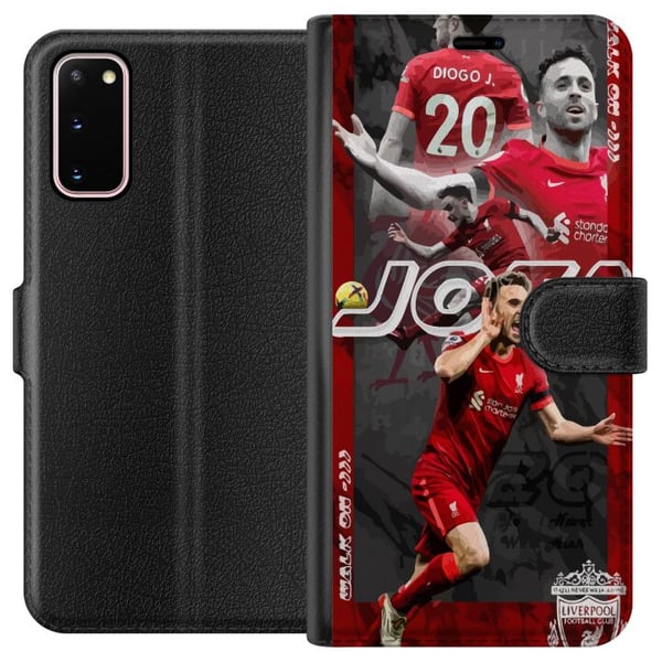 Kompatibelt Lommeboketui til Samsung Galaxy S20 Liverpool FC Diogo Jota fotballplakat Portugal spiss nr. 20 Premier League angriper Reds-fankunst