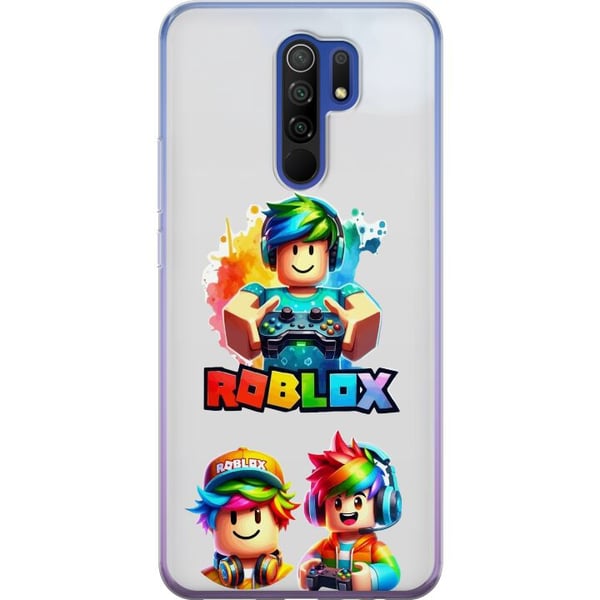Kompatibel Mobilcover til Xiaomi Redmi 9 Roblox Rainbow Gamer Design farverig spilverden med figurer i regnbuens farver fyldt med glæde og kreativ en