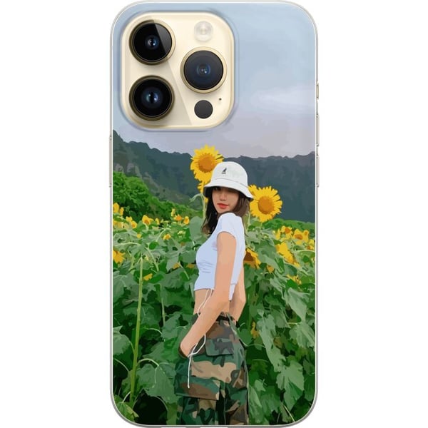 Kompatibelt Mobilskal till Apple iPhone 14 Pro Lisa Blackpink Sunflower Kpop Idol
