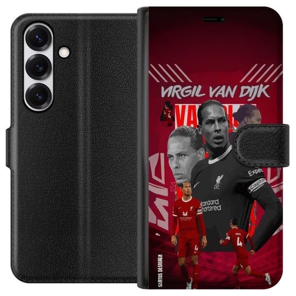 Kompatibelt Plånboksfodral till Samsung Galaxy S25 Virgil van Dijk Liverpool Nederländerna kraftfull försvarsgeneral stabil trygg och en av världens Kompatibelt Plånboksfodral till Samsung Galaxy S25 Virgil van Dijk Liverpool Nederländerna kraftfull försvarsgeneral stabil trygg och en av världens