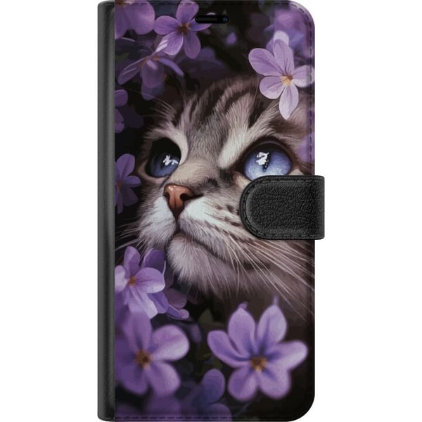 Yhteensopiva Lompakkokotelo Samsung Galaxy S21 Kissa ja kukat