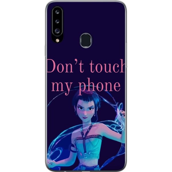 Kompatibelt Mobildeksel til Samsung Galaxy A20s K-pop Ikke rør telefonen min – Morsom illustrasjon med animert karakter