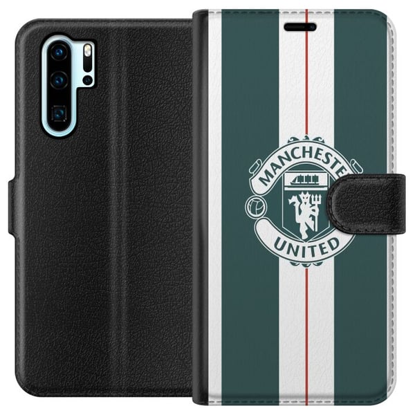 Yhteensopiva Lompakkokotelo Huawei P30 Pro Manchester United logo vaakuna jalkapallo seura Premier League Red Devils juliste retro valkoinen vihreä d