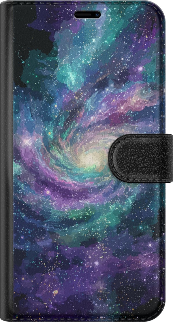 Yhteensopiva Lompakkokotelo Samsung Galaxy A32 5G Värikäs spiraaligalaksi avaruudessa tähtien sumujen ja kosmisen valon kanssa